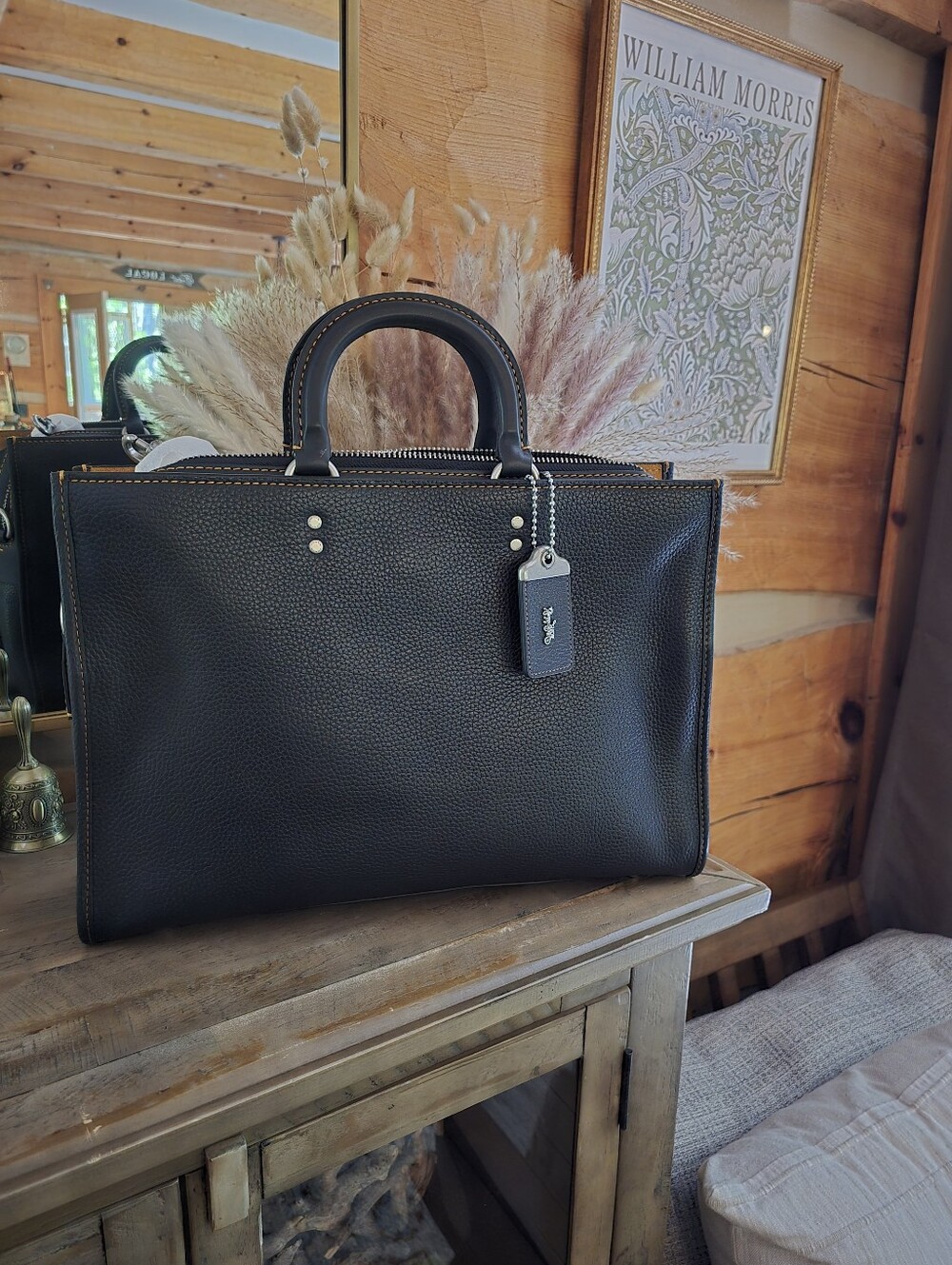 Coach Black Rogue Brief.  Brand New With Long Strap.  *